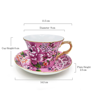 ชุดถ้วยกาแฟพอร์ซเลนลายดอกโบตั๋นและจานรองของขวัญแบบดั้งเดิมจากวัฒนธรรมจีนสไตล์ Hakka เหมาะสำหรับเป็นของขวัญทางธุรกิจ - Product Image 2