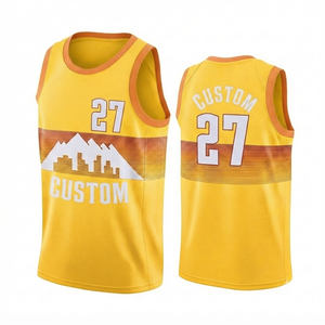 Ropa Deportiva Premium, Jersey de Baloncesto Amarillo, Transpirable, Cuello en V, Sin Mangas, Malla de Secado Rápido, Nombre del Equipo Personalizado, Verano - Product Image 1