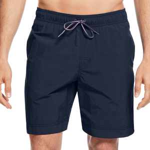 Shorts de plage décontractés pour hommes, coupe classique, tissu en toile, taille élastique, anti-rides, imperméables, protection UV, séchage rapide, écologiques - Product Image 1