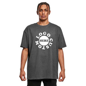 T-shirt personnalisé 2025 surdimensionné à col rond, 230 grammes, tricoté épais, manches courtes, impression numérique en relief, motif graphique simple - Product Image 6