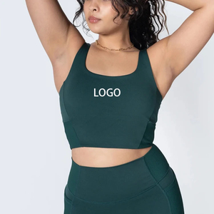 Custom High Support Breathable Casual Crop Tank Top Gym Fitness 4 Way <b>Stretch</b> Cooling Yoga Sports Bra for Women Cotton Bamboo - Product Image 2