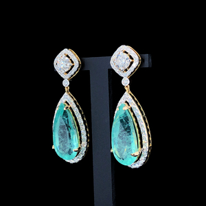 Pendientes de diamantes cultivados en laboratorio de 18 quilates de primera calidad, color EF, corte brillante redondo, 3.28 ct, claridad VVS VS, joyería fina, pendientes de lujo para mujer. - Product Image 2