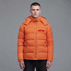 2027 Hot Sale Custom Front Hooded Jacket Oversized Lightweight <b>Waterproof</b> Men's Cotton Padded Black Puffer <b>Coat</b> for <b>Winter</b> - Product Image 1