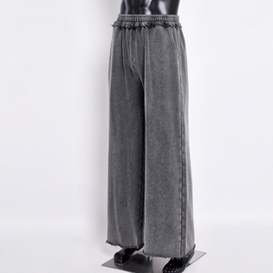 Vaqueros de mezclilla con pedrería para hombre, de pierna ancha y recta, lavados, con logo personalizado, estilo urbano - Product Image 3