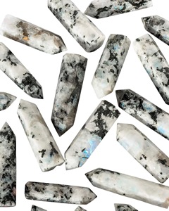 Vente en gros : Tour de cristal de guérison Feng Shui en agate de quartz naturel de 2 pouces, baguette pointue, obélisque en pierre de lune arc-en-ciel, gemme métaphysique - Product Image 3