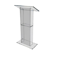 Support de podium en acrylique réglable en hauteur de 43 pouces, pupitre roulant, support métallique moderne pour présentations dans les écoles, utilisation dans les salles de mariage