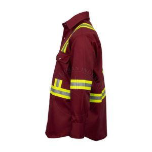 Chemise de sécurité pour le soudage, vêtements de travail réfléchissants de classe 2, couleur marron, pour l'extérieur, avec logo personnalisé, haute visibilité - Product Image 2