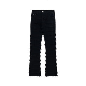 Jean vintage pour homme, style urbain, taille mi-haute, coupe droite ample, décontracté, imprimé toile, léger, respirant, été, denim personnalisé - Product Image 2