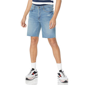 Pantalones Cortos de Mezclilla Azul Claro Clásicos para Hombre, Pantalones Cortos de Jean Ajustados de Verano, Pantalones Cortos Casuales de Algodón con Dobladillo Crudo, Pantalones de Moda para Hombre - Product Image 5