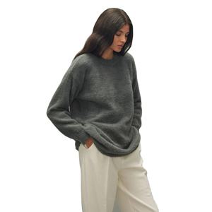 Nouveau 2026 Vente en gros Logo personnalisé Femme Col rond Manches longues Tricot brossé Mohair Alpaga Laine Sweat-shirt pour femme - Product Image 1