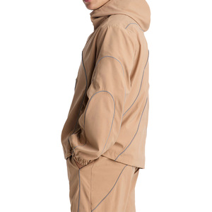Reflective Custom Piping Windbreaker Hooded Tracksuit Lightweight Jacket and <b>Jogger</b> Pants OEM Night Visibility <b>Nylon</b> Sportswear - Product Image 3