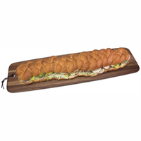 Plateau de service en bois d'acacia extra long Planches à pain en bois pour fromage Nourriture Snacks Viande Fruits Fête Plats et assiettes décoratifs