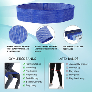 Bande de résistance en tissu polyester pour l'haltérophilie et la gymnastique - Bande de résistance pour les hanches de haute qualité pour le sport - Product Image 2