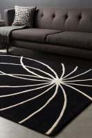 Custom Contemporary Wool Carpet Handmade white lines pattern Tufted Rug for Home Bedroom Home Decor Perfect Picnic