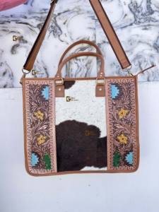 Sac fourre-tout en cuir sculpté à la main par un designer, élégant sac à main en cuir, sacs en cuir de vachette pour femmes, multi-usages - Product Image 4