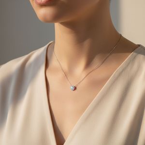 Collier solitaire en diamant rond serti de griffes 1,30 carat total - Product Image 6