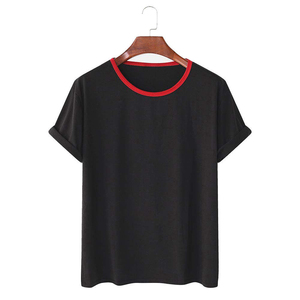 Camiseta de Verano para Hombre, Roja, Casual, de Manga Corta, Cuello Redondo, Antiarrugas, 100% Algodón, Ligera, Transpirable, Corte Regular, Estilo Urbano - Product Image 4