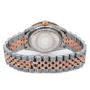 Reloj Splendid G Jewelry con Diamantes, 28 mm, Analógico, Movimiento de Cuarzo ETA, Correa de Plata con Moissanita, Cristal de Zafiro, Números Romanos, Día/ Fecha - Product Image 3
