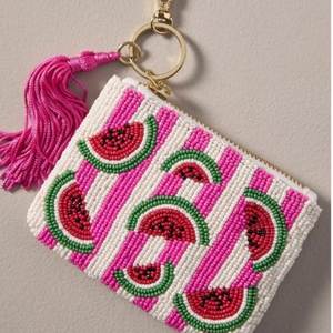 Portefeuille en toile de coton écologique fait main, brodé, avec perles, petite bourse à monnaie, pochette zippée, cadeau boutique - Product Image 6