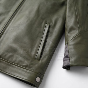 Veste en cuir sur mesure OEM pour hommes – Qualité supérieure, best-seller, écologique, mode hiver, col montant, logo frontal, à prix abordable - Product Image 6