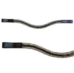 Correa de frente para caballo de 5 hileras, de cuero estilo western, LCT (3mm) + Jet (6mm) + LCT (3mm), superventas del fabricante de la India - Product Image 1