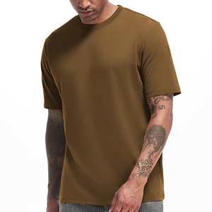 T-shirts personnalisés en gros, style streetwear, 180 g/m², coton pur, col rond, couleur unie, manches courtes, pour hommes - Product Image 4