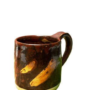 ชุดแก้วกาแฟเซรามิกสีแดงน้ำตาล2ชิ้นถ้วยกาแฟเซรามิกทำมือพิมพ์ลาย - Product Image 1