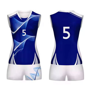 Ensemble de shorts et maillot de volley-ball professionnel respirant à séchage rapide, personnalisable avec nom et numéro d'équipe, uniformes sublimés pour la compétition - Product Image 1