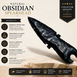 Cuchillo de Altar de Obsidiana Negra de 6 Pulgadas con Luna Creciente – Cuchillo Ritual Hecho a Mano para Venta al por Mayor de Artículos Metafísicos - Product Image 4