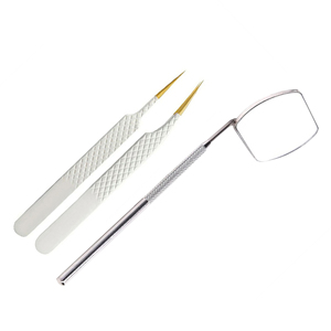 High Quality Personalized Lighted Stainless Steel Foldable Right-Hand Desktop Cosmetic Eyelash Mirror Excellent Style Long Lash - Product Image 6