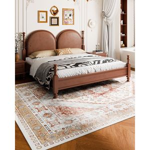 Tappeto Anti-strappo rosso marrone Vintage 9X12 ft Anti-Skid Set ampio tappetino - Product Image 4