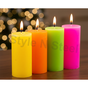 MINI PILLAR <b>CANDLES</b> decor option Home Decoration Weddings Christmas Easter Birthday & Valentine's Day - Product Image 1