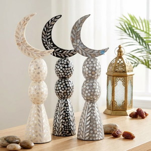 Support décoratif durable et luxueux en nacre en forme de croissant de lune, pour la décoration de table islamique du Ramadan à la maison, fait main, vente en gros, OEM - Product Image 5