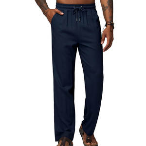 Pantalon slim tendance pour homme avec détails poches latérales, pantalon moderne pour jeune homme, couleur unie, pantalon simple pour homme en vente - Product Image 1