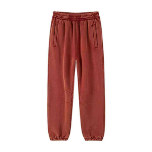 Good quality Custom Straight Wide Leg <b>Trouser</b> Loose Fit 100% Cotton Sweatpants Quick Dry Anti-Wrinkle <b>Elastic</b> <b>Waist</b> Flared - Product Image 2