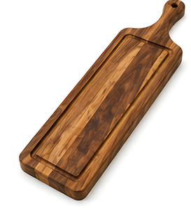 Planche à découper carrée en bois Hale, épaisseur 3,5 cm, antidérapante, non toxique, facile à nettoyer, durable, avec support pour couteaux, pour cuisine - Product Image 4
