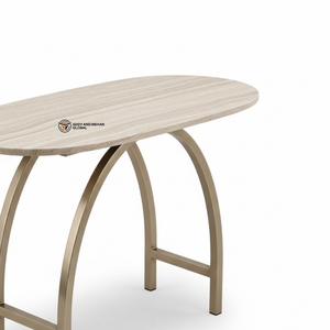 Industrial Accent <b>Stool</b> Oval Gold Metal Frame End <b>Table</b> Eco-Friendly Durable Premium Vanity <b>Stool</b> for Bedroom School - Product Image 2