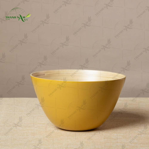 ชุดชามไม้ไผ่แบบคลาสสิก เป็นมิตรกับสิ่งแวดล้อม ใช้แล้วทิ้ง พร้อมสีที่กำหนดเอง สำหรับงานเลี้ยงที่บ้านและรับประทานอาหาร จากโรงงานในเวียดนาม - Product Image 1