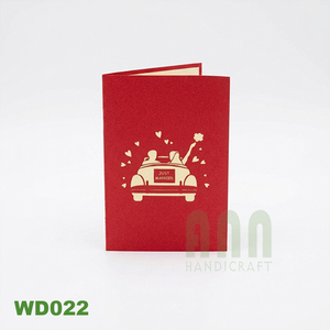 Cartes de vœux en papier traditionnelles faites à la main - Invitations de mariage, fêtes, Saint-Valentin, Nouvel An - Design pop-up 3D, vernissage mat - Product Image 3