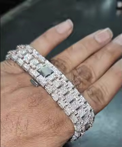 Mens Luxury Quartz Watch Moissanite Diamonds Iced Design Fashion <b>Coin</b> Style Glass Stainless Steel <b>Case</b> for Casual Party Wear - Product Image 3