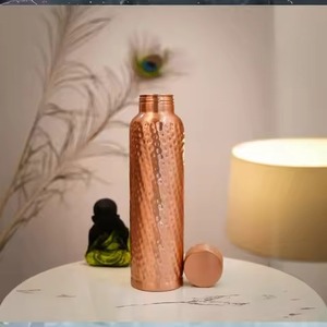 Customized 950ML Minimalist Hammered Pure Copper Water Bottle <b>Drinkware</b> Classic Convenience Ayurvedic Health Detox Bottle Gift - Product Image 3