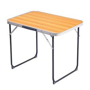 Tavolo Pieghevole da Campeggio in Alluminio Regolabile in Altezza, Colore Effetto Legno, Leggero e Richiudibile per Uso in Camera da Letto e Cucina - Product Image 4