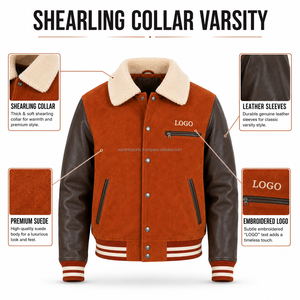 Custom Varsity <b>Jacket</b> for Men Wholesale Letterman Baseball College Bomber <b>Jacket</b> Men's <b>Jacket</b> with Embroidery Chenille Patch OEM - Product Image 6