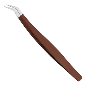 Pince à épiler de précision pour extensions de cils avec pointe fine inclinée pour l'application de cils classiques et volumineux, l'isolation et le coiffage professionnel - Product Image 1