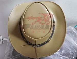 Chapeau de cowboy en cuir tanné avec bande cloutée de conchos, style western, pour l'équitation, à large bord, pour homme, pour activités de plein air et de campagne - Product Image 6