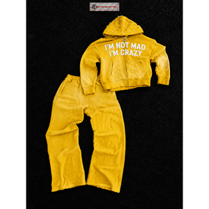 Ensemble de survêtement jaune pour homme, personnalisé, avec sweat à capuche zippé et pantalon de jogging, style streetwear décontracté, vente en gros, fabricant OEM - Product Image 5