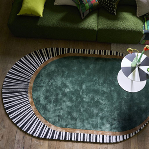 Hand Tufted Wool Oval Rug Modern Area Carpet for Living Room Luxury Designer Green Handmade Custom Rug Modern Tufted Wool Rug - Product Image 1