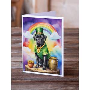 Cane Corso St Patrick's Day Whimsical A7 Blank <b>Note</b> <b>Cards</b> Pack of 8 with Envelopes 5x7 Size <b>Greeting</b> <b>Cards</b> - Product Image 2