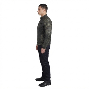 เสื้อแจ็คเก็ตมอเตอร์ไซค์หนังแท้แบบเย็บลายสำหรับทุกเพศ - Product Image 3