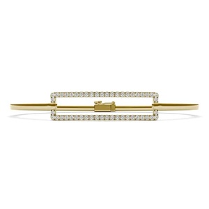 Pulsera de eslabones ovalados de color dorado, cadena con incrustaciones de cristal, brazalete, regalo de joyería vintage - Product Image 3